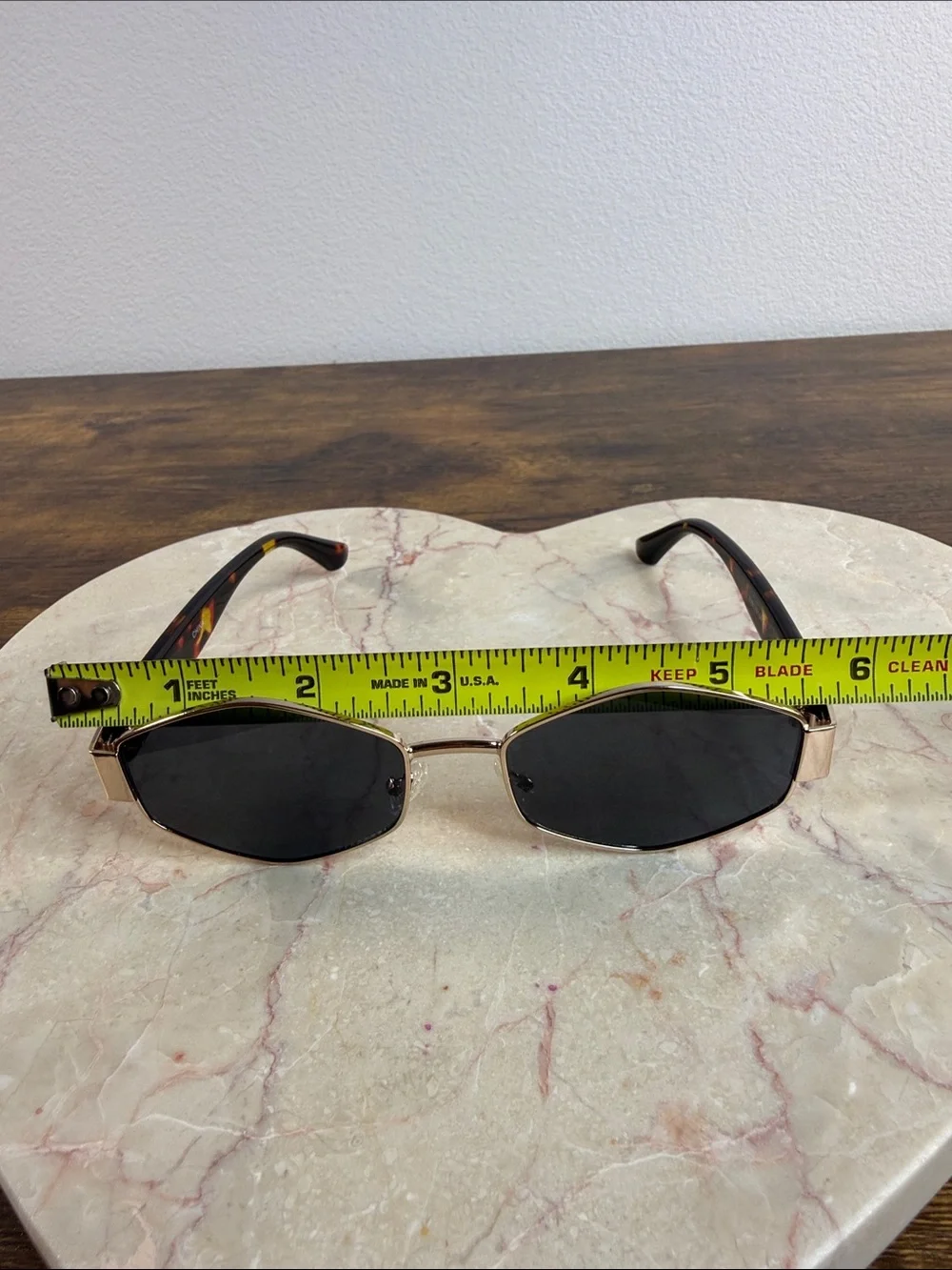 Gold Frame Black Lens Women's Sunglasses